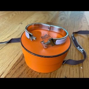 Hermes Clic H Bracelet (Silver/Rose Pink)
